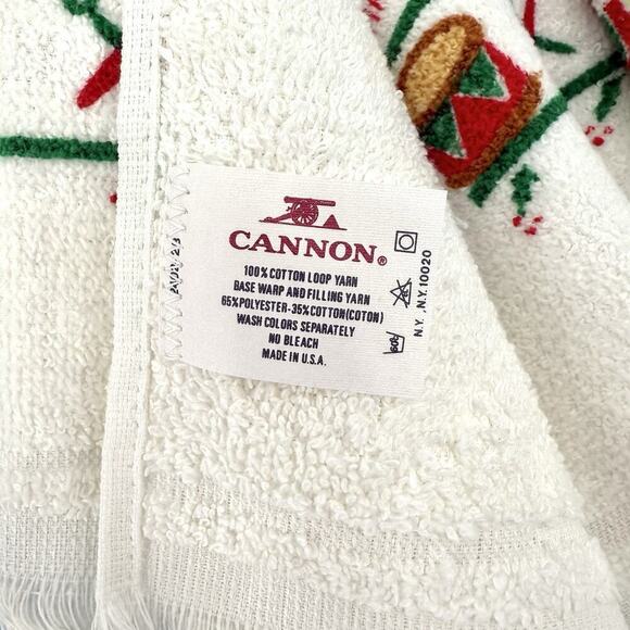 Set of 2 Vintage Hand Towels by Cannon Christmas Time 100% cotton made In USA - Picture 3 of 9